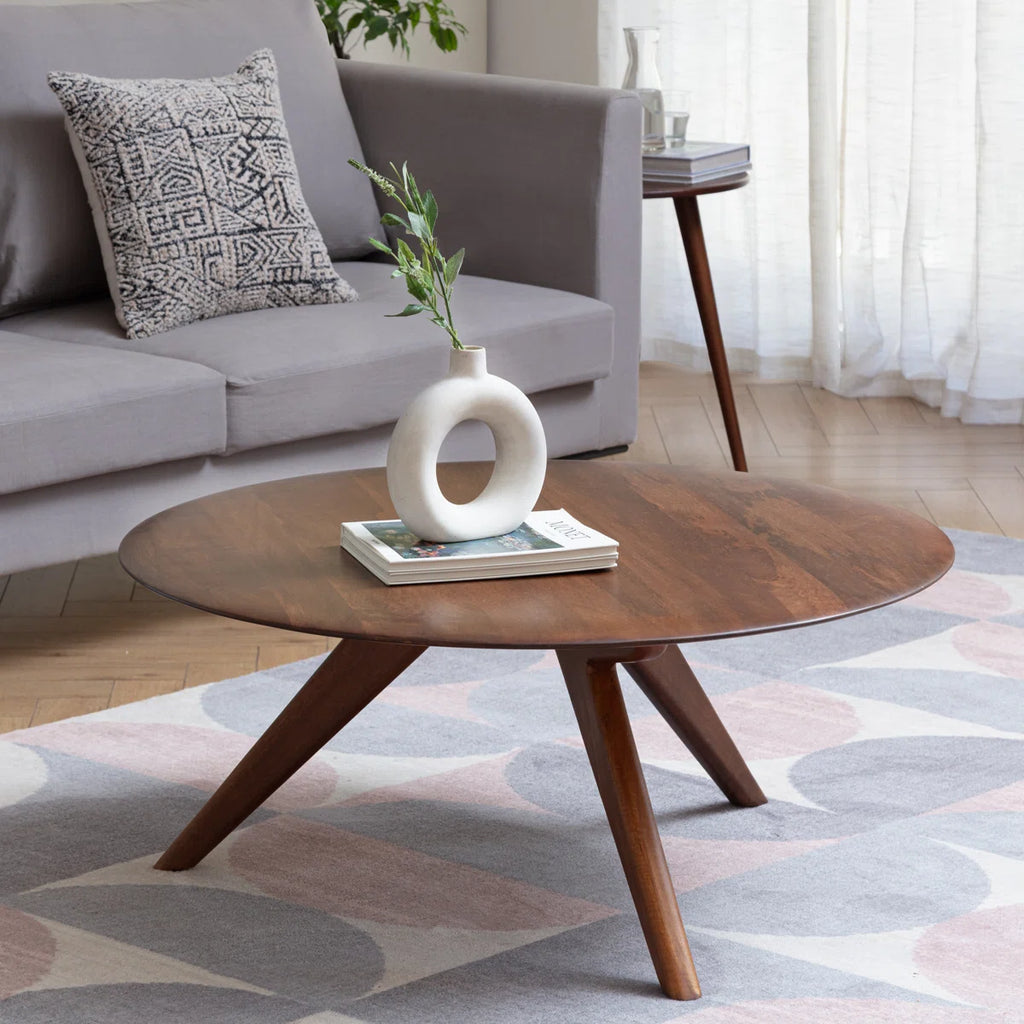 Kaysee 38" Round Solid Wood Coffee Table