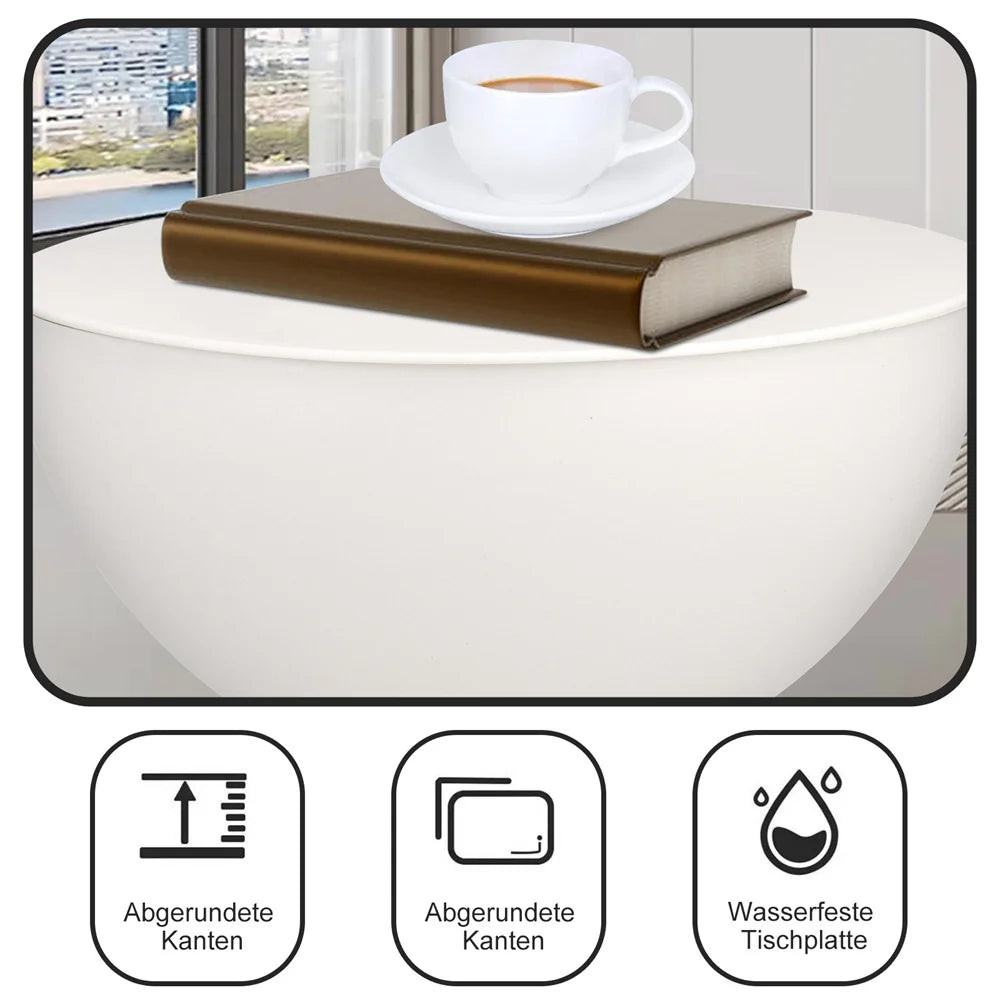 Mini Modern Round Side Coffee Table, Bedside and End Table